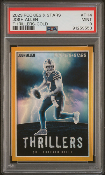 2023 Rookies&Stars Josh Allen Thrillers Gold Prizm /10 PSA 9
