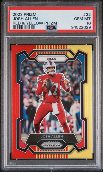 2023 Prizm Josh Allen Red Yellow Prizm PSA 10