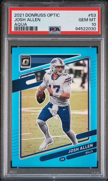 2021 Do Russ Optic Josh Allen Aqua /299 PSA 10