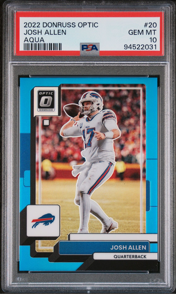2022 Donruss Optic Josh Allen Aqua /299 PSA 10