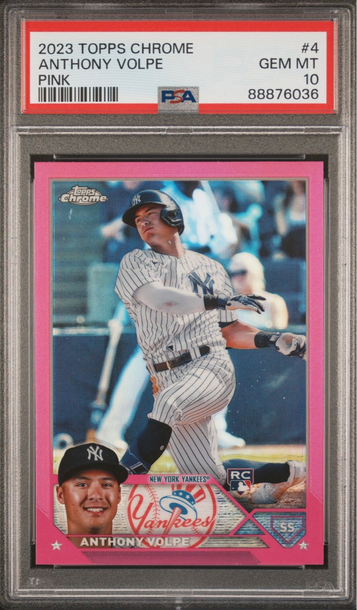 2023 Topps Chrome Pink Refractor Anthony Volpe RC PSA 10 Gem Mint #4