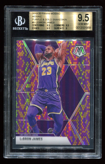 2019-20 Mosaic Lebron James Purple and Gold Snakeskin /20 BGS 9.5