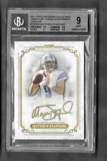 2013 TOPPS Museum Collection Signatures GOLD INK *Matthew Stafford* #/5 !!!