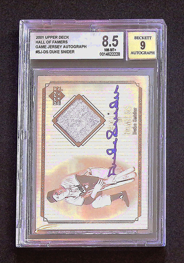 2001 UD HALL OF FAMERS Game Used Jersey AUTO DUKE SNIDER HOF!!!