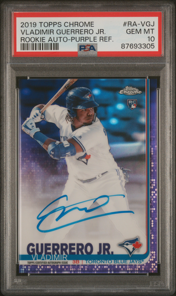 2019 Topps Chrome Vladimir Guerrero Jr. Rookie Auto Purple Refractor /250 PSA 10