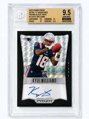 2025 PANINI PRIZM RETRO '12 SIGNATURES PRIZMS BLACK FINITE #12 KYLE WILLIAMS