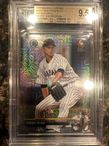 2017 Bowman Chrome Mega Box Refractor Shohei Ohtani BGS 9.5