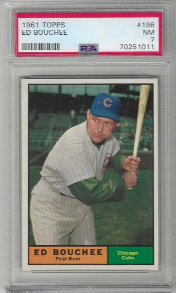 1961 Topps Ed Bouchee PSA 7 Chicago Cubs Baseball Card #196