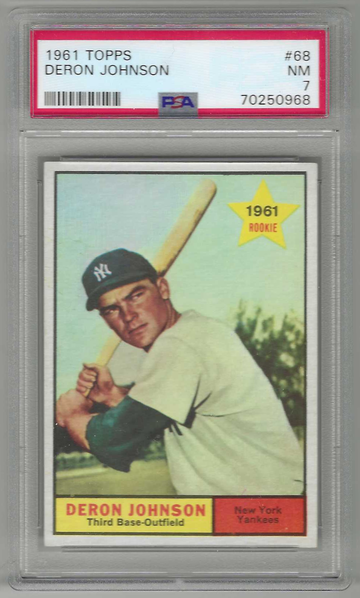 1961 Topps Deron Johnson PSA 7 New York Yankees Baseball Card #68 Rookie RC