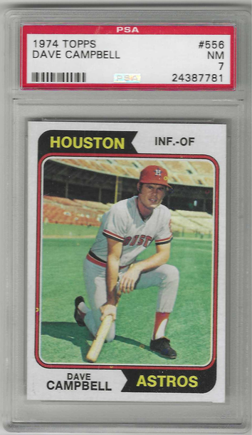 1974 Topps Baseball Card Dave Campbell #556 PSA 7 Houston Astros