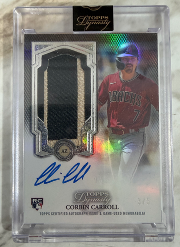 2023 Topps Dynasty Corbin Carroll Rookie Patch Auto #’d 3/5