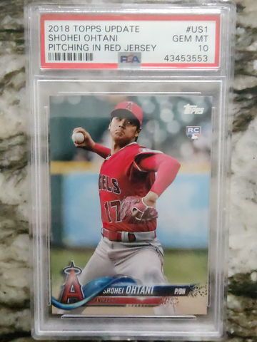 2018 Topps Update Shohei Ohtani Pitching in Red Jersey Rookie #US1
