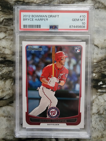 Bryce Harper Rookie Card - 2012 Bowman Draft #10 - PSA GEM MT 10