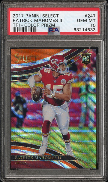2017 Patrick Mahomes Tri-Color Prizm 84/99 Gem Mint 10