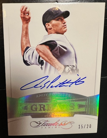 2017 Andy Pettitte Flawless Greats On-card Auto #'d 15/20