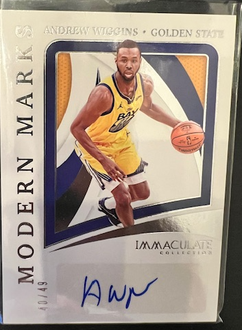 2021 Andrew Wiggins Immaculate Modern Marks Auto #'d 40/49