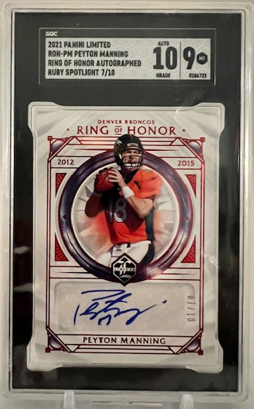 2021 Peyton Manning Auto Ring of Honor Ruby Spotlight #'d 7/10