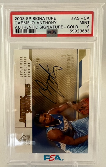 2003 Carmelo Anthony Authentic Signature Gold Auto #'d 31/50