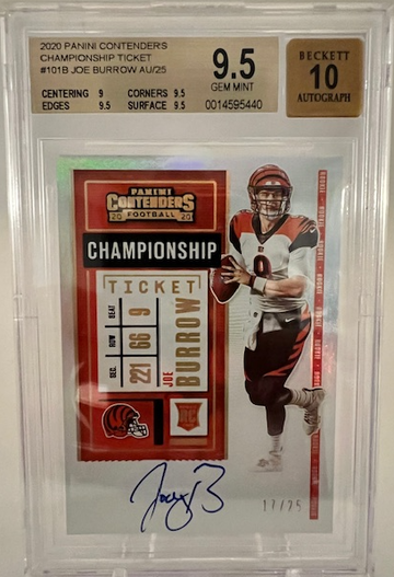 2020 Joe Burrow Championship Ticket Variation Rookie On-card Auto #'d 17/25