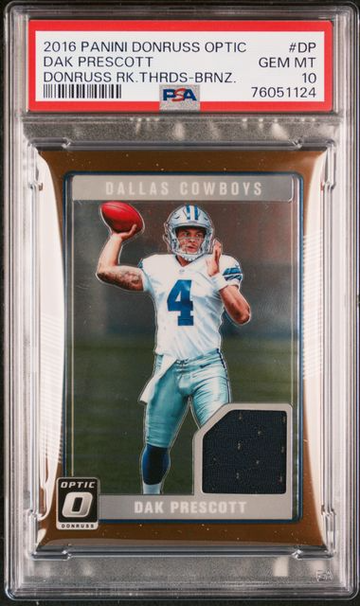 Dak Prescott 2016 Donruss Optic Rookie Threads Bronze - Cowboys RC PSA10