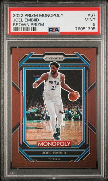 Joel Embiid 2022-23 Panini Prizm Monopoly Brown #67 /249 PSA 9
