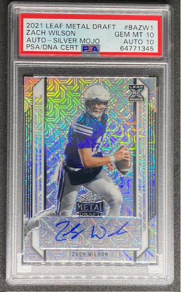 Zach Wilson 2021 Leaf Metal Draft RC Autographs Silver Mojo /30 - PSA 10/Auto 10