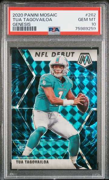 Tua Tagovailoa 2020 Mosaic GENESIS Rookie #262 Miami Dolphins RC PSA 10