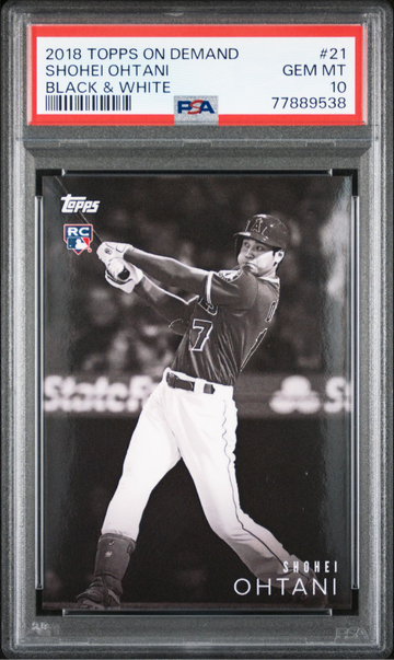 Shohei Ohtani 2018 Topps On Demand Black & White RC #21 Dodgers Rookie PSA 10