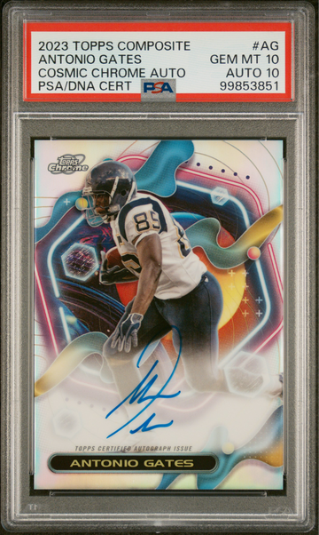 Antonio Gates 2023 Topps Chrome Cosmic NFL #CCA-AG Refractor PSA 10 Auto 10