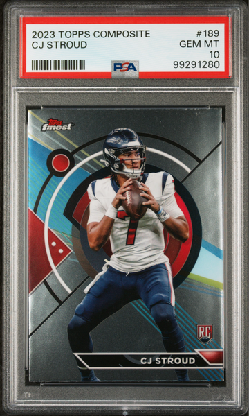 CJ Stroud 2023 Topps Finest Rookie NFL #189 Football Card PSA 10 Gem Mint