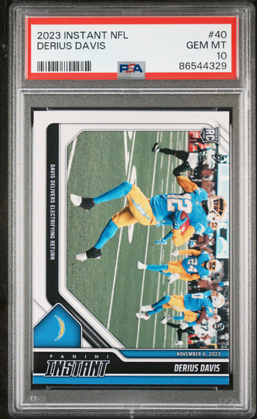 Derius Davis 2023 Panini NFL Rookie #40 Card 1 of 62 Chargers PSA 10 Gem Mint