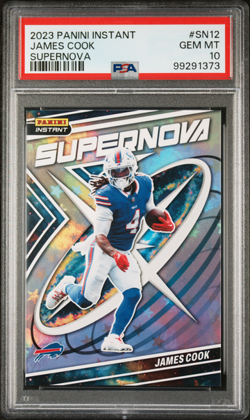 James Cook 2023 Panini Supernova NFL #SN-12 Football Card PSA 10 Gem Mint