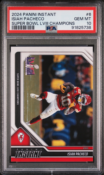 Isiah Pacheco 2023 Panini NFL Superbowl Champions #6 Card PSA 10 Gem Mint