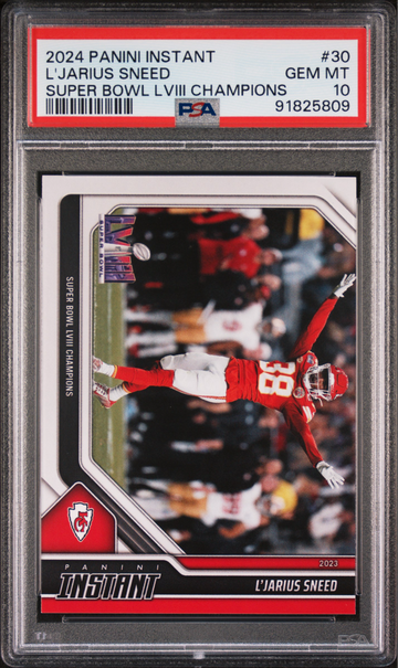 L'Jarius Sneed 2023 Panini NFL Superbowl Champions #30 Card PSA 10 Gem