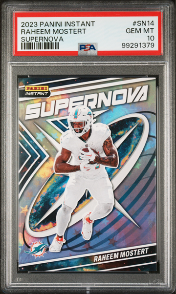 Raheem Mostert 2023 Panini Supernova NFL #SN-14 Football Card PSA 10 Gem Mint