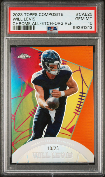 Will Levis 2023 Topps Chrome ALL-ETCH #CAE-25 Orange Refractor 10/25 Card PSA 10