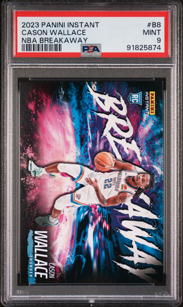 Cason Wallace 2023-24 Panini NBA Breakaway #8 Rookie Card 1 of 4085 PSA 9 Mint