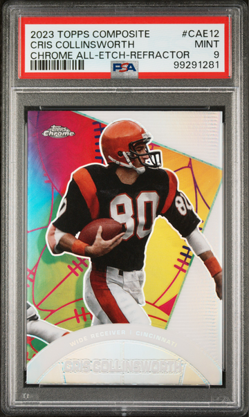 Cris Collinsworth 2023 Topps Chrome All-Etch Refractor NFL #CAE-12 Card PSA 9