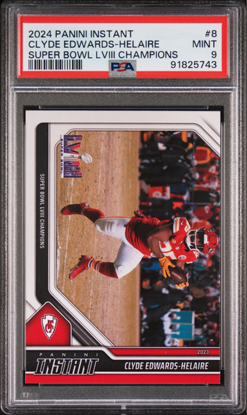 Clyde Edwards-Helaire 2023 Panini NFL Superbowl Champions #8 Card PSA 9 Mint