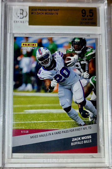 Zack Moss 2020 Panini NFL #13 Football Card 1 of 179 BGS 9.5 Gem Buffalo Bills