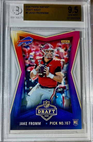 Jake Fromm 2020 Panini NFL #6 Draft Night Rookie Card 1/686 BGS 9.5 Gem Bills