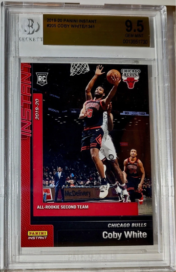 Coby White 2019-20 Panini NBA #205 Rookie Card 1 of 1341 BGS 9.5 Gem Mint Bulls