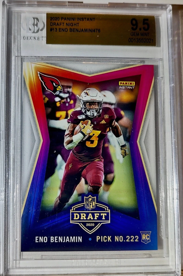 Eno Benjamin 2020 Panini NFL #13 Draft Rookie 1 of 476 BGS 9.5 Gem Cardinals