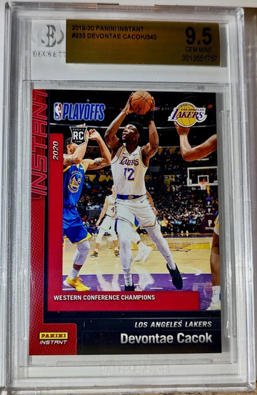 Devontae Cacok 2019-20 Panini NBA #233 Basketball 1 of 340 BGS 9.5 Gem Lakers
