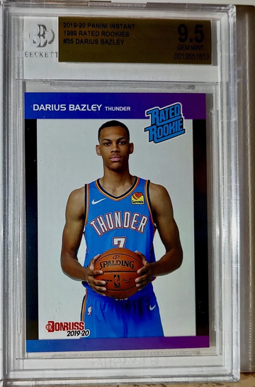 Darius Bazley 2019-20 Panini NBA #35 1989 Rated Rookies 1/3431 BGS 9.5 Thunder
