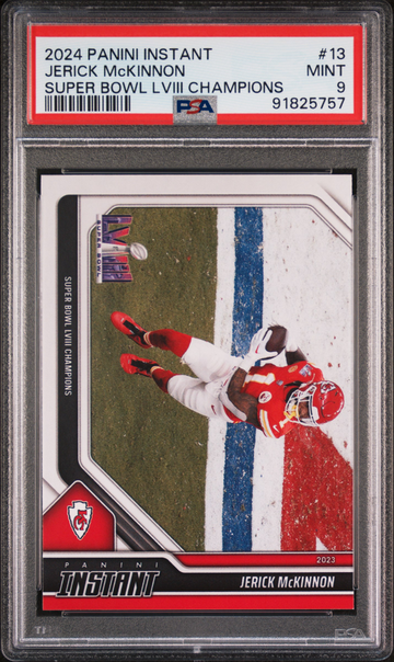 Jerick McKinnon 2023 Panini NFL Superbowl Champions #13 Card PSA 9 Mint
