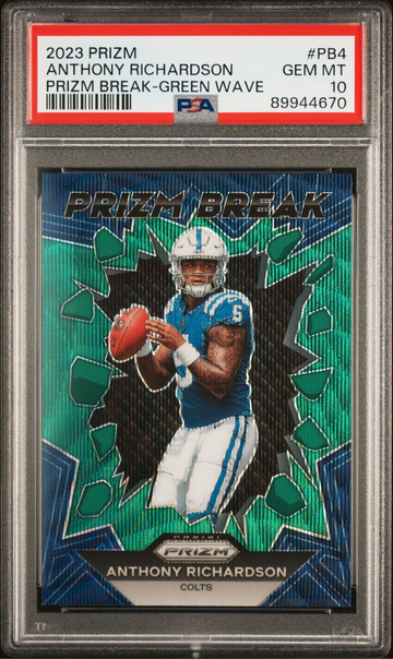 Anthony Richardson 2023 Prizm Green Wave Prizm Break PB4 PSA 10