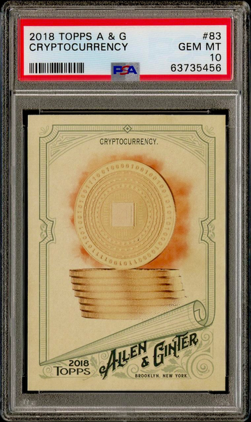 2018 Topps Allen & Ginter A&G Cryptocurrency Bitcoin Rookie Card RC PSA 10 GEM MINT