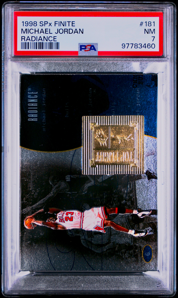 1998 SPx Finite Radiance Michael Jordan Top Flight #181 #/1130 PSA 7