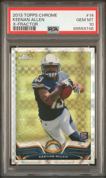 2013 TOPPS CHROME #14 KEENAN ALLEN XFRACTOR ROOKIE RC PSA 10